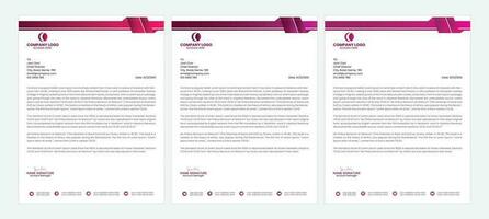 Clean and professional corporate company business letterhead template design with color variation bundle vector