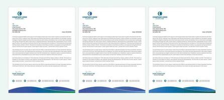 Clean and professional corporate company business letterhead template design with color variation bundle vector