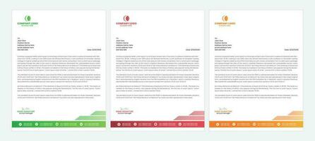 Clean and professional corporate company business letterhead template design with color variation bundle vector