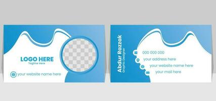 Blue Creative Business Card Template Pro Vector