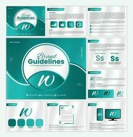 Brand Guidelines template. Brand Identity presentation. Logo Guideline template. Logo Guide Book. Logotype presentation vector