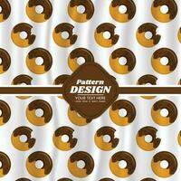 Trendy pattern design made with chocolate doughnut background. Minimal summer concept vector