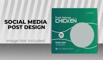 new chicken social media post design vector