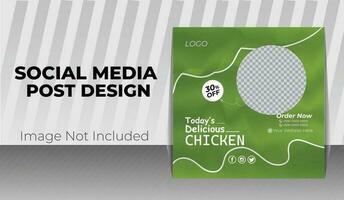 new chicken social media post design vector