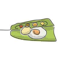 Kerala cooked rice meals also known Oonu and Sadhya or Sadya. Kerala festival onam special food. Lines and dots illustration. vector