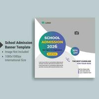 A School Admission social media and web banner vector