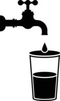 Tap and a Glass of Water Icon. Water Symbol vector
