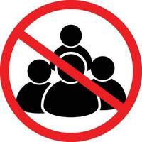 No Crowd of People Icon. Do not Crowd Restriction Sign vector