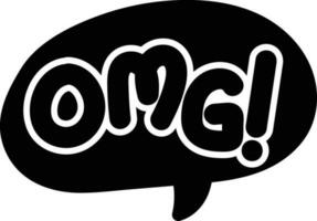 OMG Hand Drawn Text Inside a Caller Shape, Chat Bubble vector