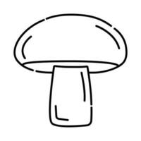 Mushroom black and white vector line icon