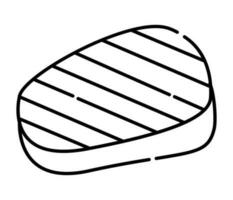 carne filete negro y blanco vector línea icono