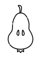 Pear black and white vector line icon