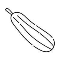 Vegetable marrow black and white vector line icon