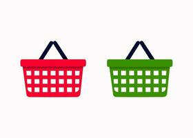 Grocery basket icons set. Shopping Basket. vector