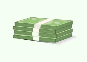 Bundle of money, paper bills. vector