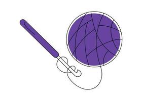 Threads in a skein icon.  Hobbies.   Doodle style, drawings.   Vector illustration on isolated background.