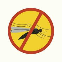 Mosquito cartoon insect. The concept of malaria control. Sign, vector graphic.