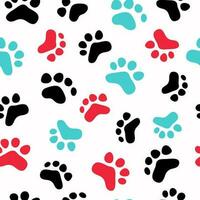 Animal tracks. Paw print of a dog, cat. Pattern. Pet, paw prints. Seamless vector background.