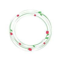 Frame round Floral. Vector illustration on white isolated background.