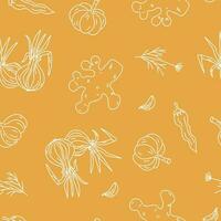 Vector pattern Set of vegetables. Food, healthy eating. Doodle, drawings. Vector graphics.