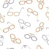 Vector  glasses pattern.  Seamless background with options for glasses.   Vector illustration .