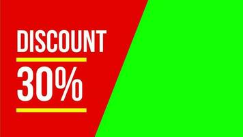 Animated background footage visualizing discount price with text discount 30 percent. video