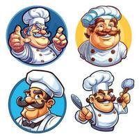 awesome chef mascot vector