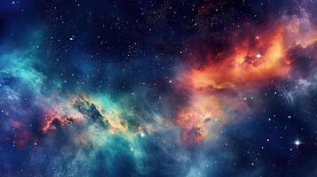3d abstract space sky with stars and nebula Background photo