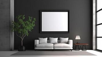 office interior with table meeting, for your advertising in abstract exhibition 3D rendering, mock up created by AI photo