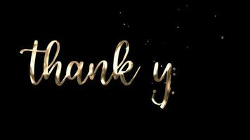 Animated Thank You with Golden Lettering On Transparent Background. Suitable for Celebrations, Wishes, Events, Messages, holidays, and festivals. video