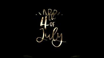 Happy 4th of July Text Animation on Green Screen. 4th of July Text Animation with star. Happy 4th of July Independence Day. Fourth of July lettering footage with handwritten text animation video