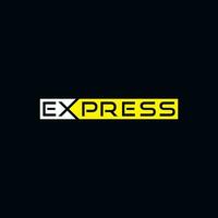 Express logo design with white and yellow color vector