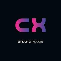 cx letra logo diseño moderno y creativo vector