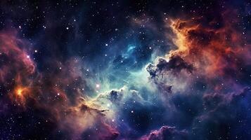 3d abstract space sky with stars and nebula Background photo