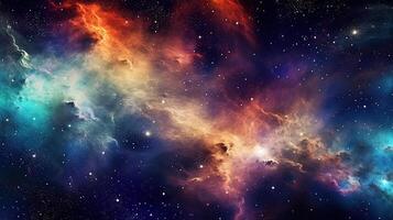 3d abstract space sky with stars and nebula Background photo