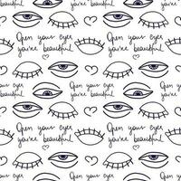 eye pattern in retro style, Abstract seamless pattern vector