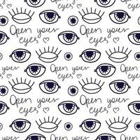 eye pattern in retro style, Abstract seamless pattern vector