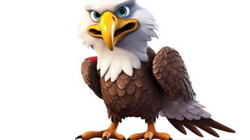 Photo a cartoon eagle with colour flag america