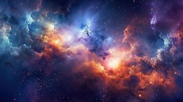 3d abstract space sky with stars and nebula Background photo