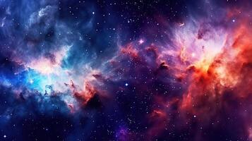 3d abstract space sky with stars and nebula Background photo