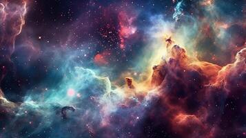 3d abstract space sky with stars and nebula Background photo