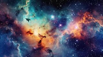 3d abstract space sky with stars and nebula Background photo
