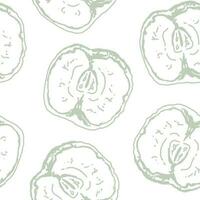 Vintage pattern with apple for decorative design. Fabric print. vector