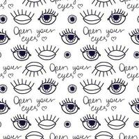 eye pattern in retro style, Abstract seamless pattern vector