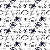 eye pattern in retro style, Abstract seamless pattern vector