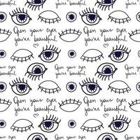 eye pattern in retro style, Abstract seamless pattern vector