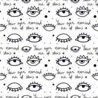 eye pattern in retro style, Abstract seamless pattern vector