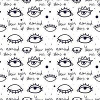 eye pattern in retro style, Abstract seamless pattern vector