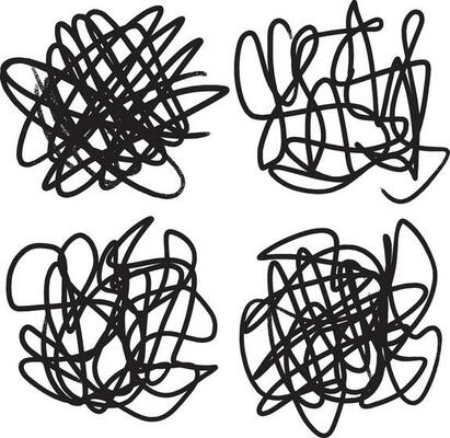 Paint strokes in abstract style on black background.