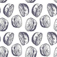 Vintage pattern with orange for decorative design. Fabric print. vector